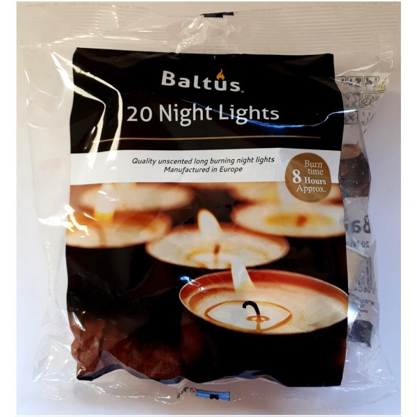 White 20 Pack Bagged 8hr Burn Night-lights 