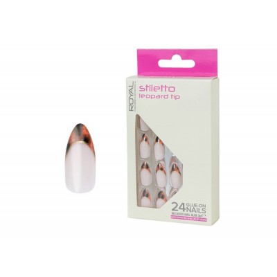 24 Leopard Tip Stiletto Nails +2g Glue (6)