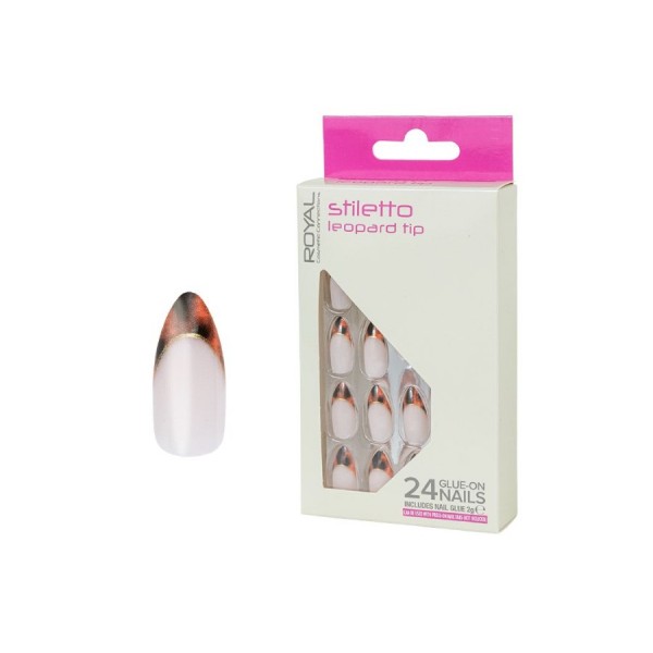 24 Leopard Tip Stiletto Nails +2g Glue (6)