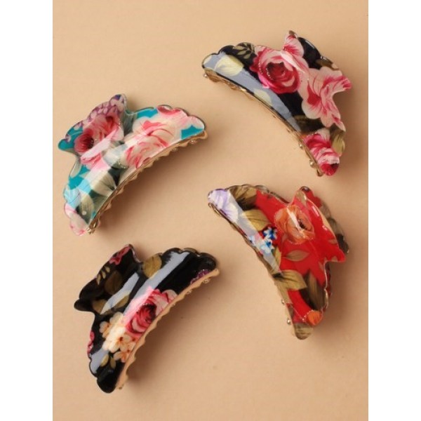 Bold Floal Print Clamp 9cm