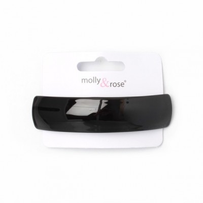 Barrette / 9cm curved rectangle black barrette clip (4)
