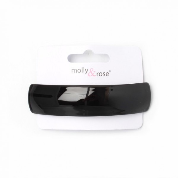 Barrette / 9cm curved rectangle black barrette clip (4)