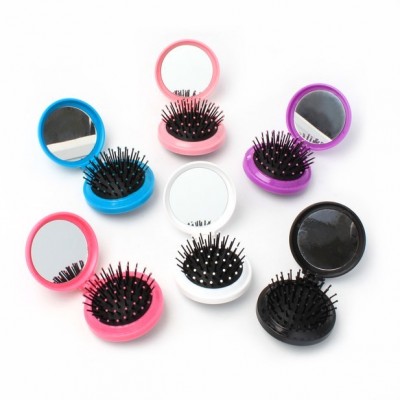 Hairbrush / folding compact hair brush with mirror (6)