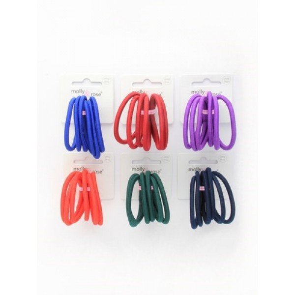 Elastics - School Mix - 4mm Thick - Card Of 6