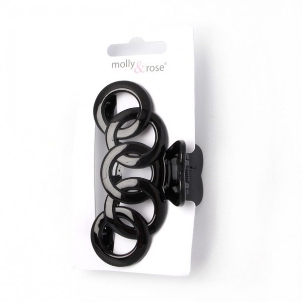 Linked Circles Design Black Clamp 9cm