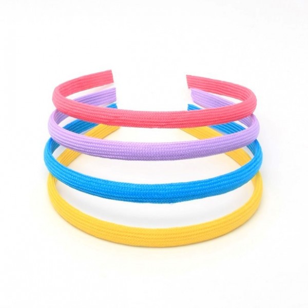 1cm Wide Covered Aliceband. Card Of 4 (6)