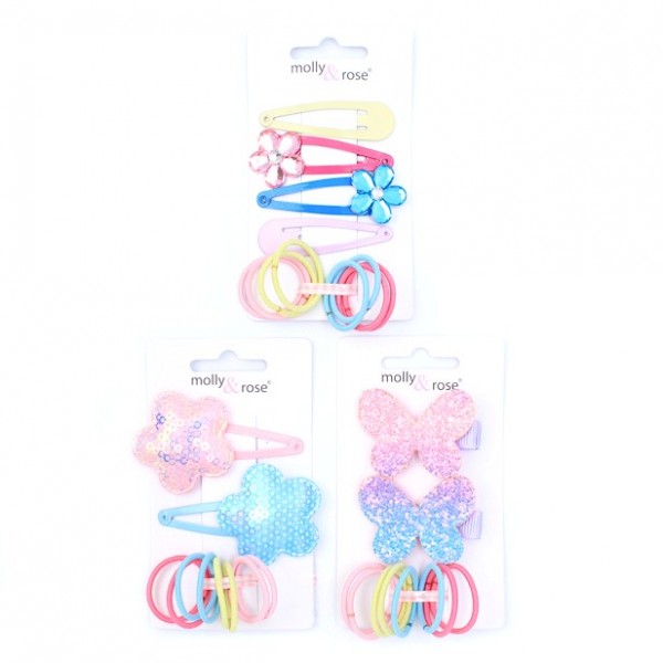 Decorated Clip & Elastics - (6)