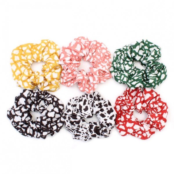 Scrunchie / speckled print fabric scrunchie 12cm (6)
