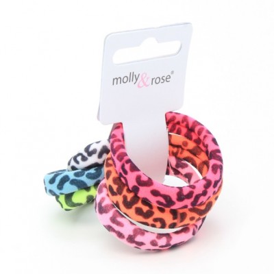 Elastics / card of 6 bright animal print elastics (6)