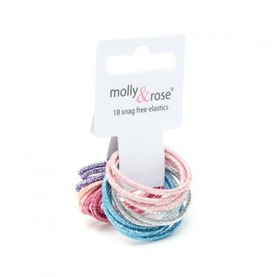 Elastics / card of 18 mixed glitter elastics (6)