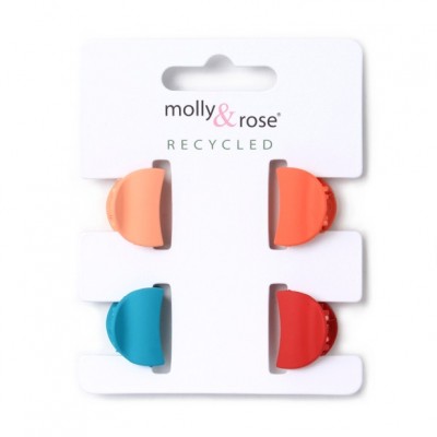 Clamp / card of 4 assorted colour recycled mini clamps 2cm (6)