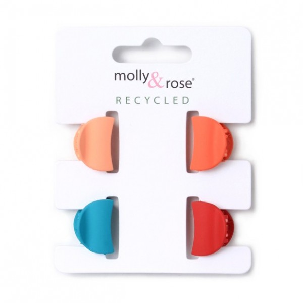 Clamp / card of 4 assorted colour recycled mini clamps 2cm (6)