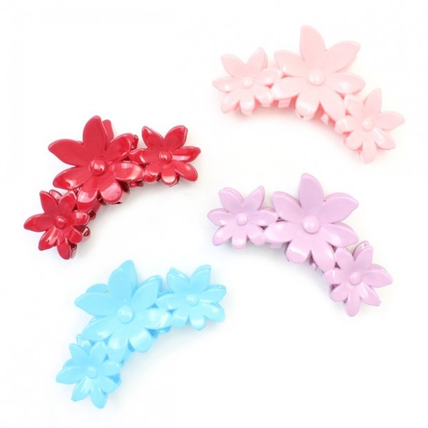 Clamp / coloured flower hair clamp 11cm (4)