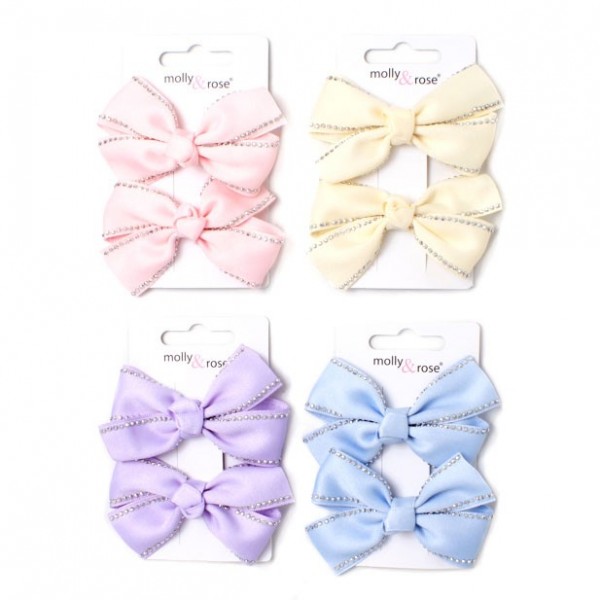Clip / card of 2 pretty bow clips 4.5cm (4)