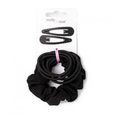 Set / scrunchie, sleepies and elastics set- black only (6)