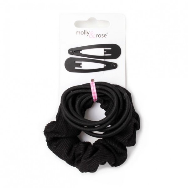 Set / scrunchie, sleepies and elastics set- black only (6)