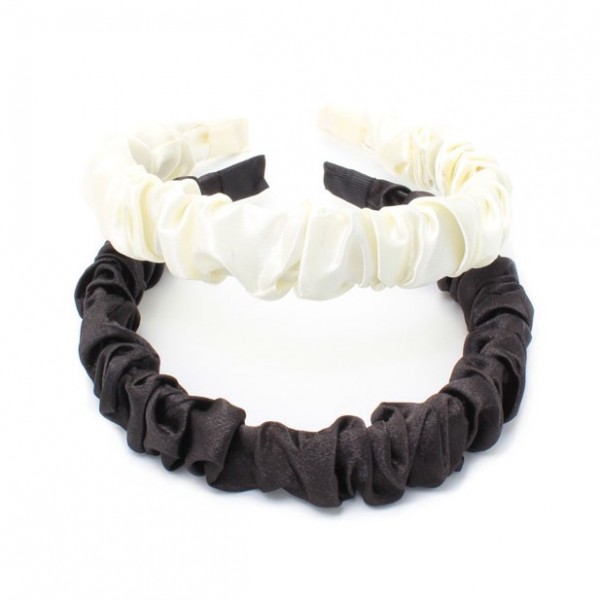 Aliceband / 2cm wide ruched satin headband (6)