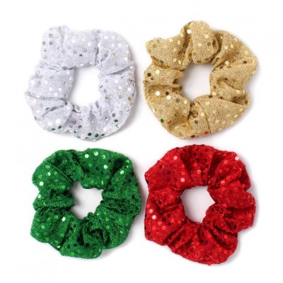 Christmas Colour Sequin Scrunchie 10cm 