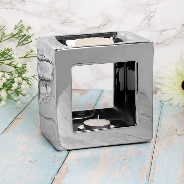 Wax/oil Warmer Silver Cube (6)