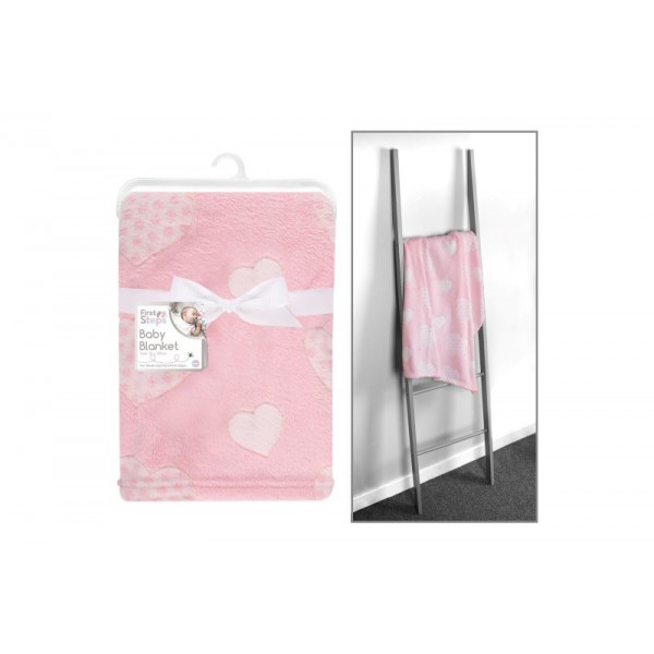Baby Blanket Pink Heart 75x100cm