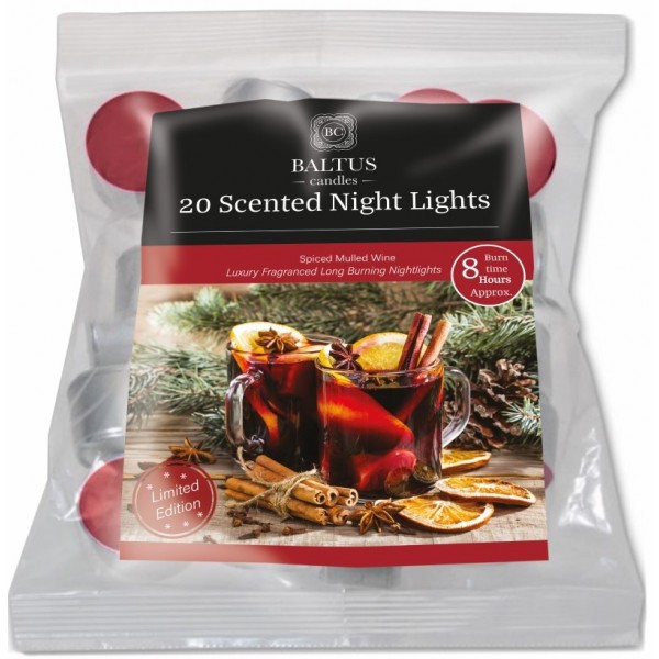 20pk 8hr Burn Night-lights Scented Spiced Mulled Wine  (26)