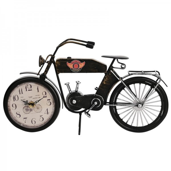 Hometime Mantel Clock - Black Motorcycle (2)