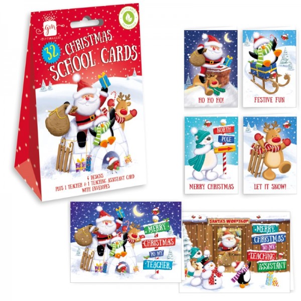 Christmas Cards, 32pk Cosy Christmas