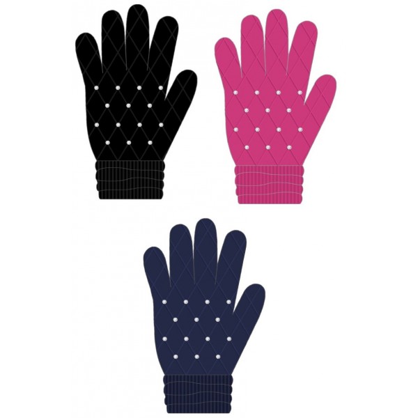 Ladies Gloves With Diamontes