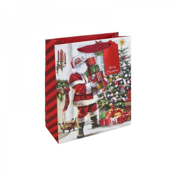 Joyful Santa Med Bag X2 Asstd  (12)