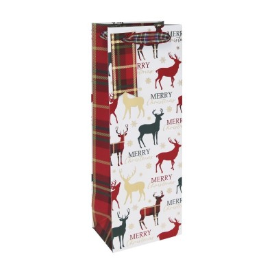 Merry Xmas Stag Bottle Bag  (12)