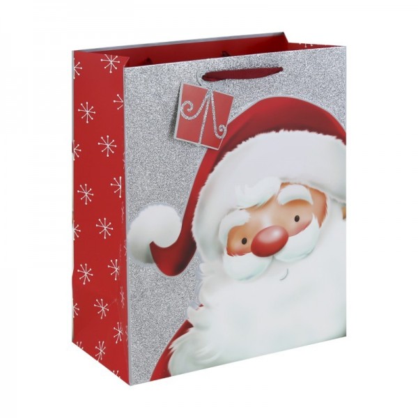Santa Silver Glitter Large Bag  (12)