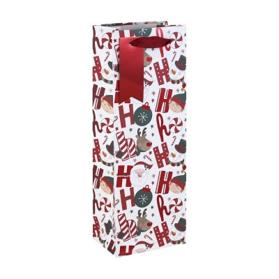 Hohoho White Kraft Bottle Bag  (12)