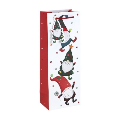 Merry Xmas Gonk W/krafbottle Bag  (12)