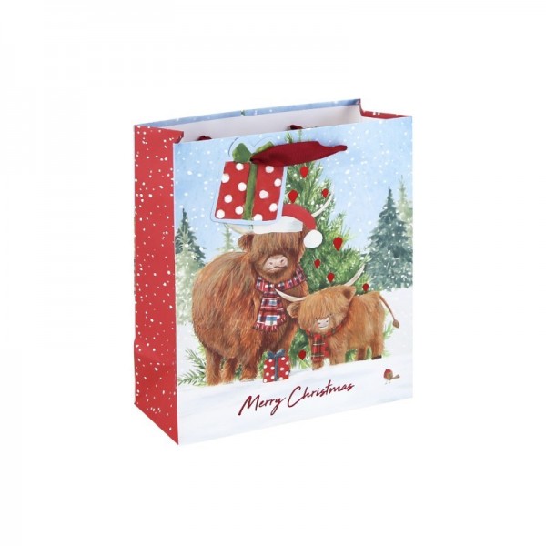 Highland Cow White Kraft Med Bag  (12)
