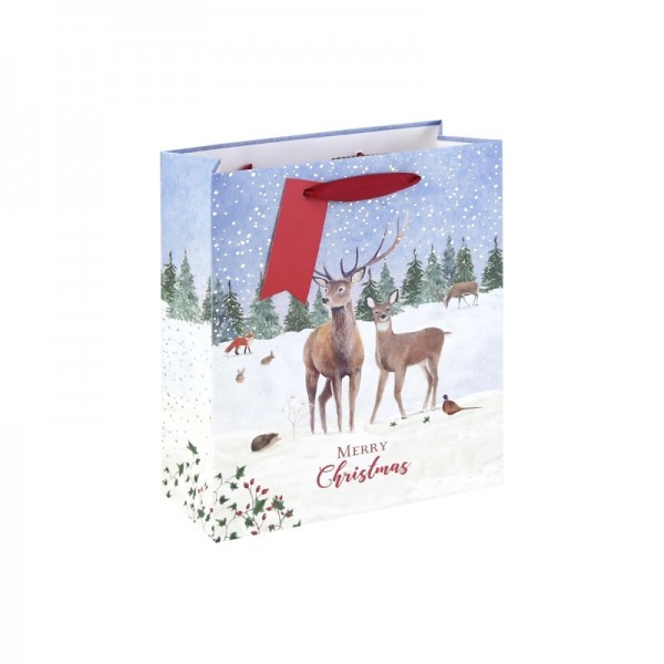 Winter Deer White Kraft Med Bag  (12)