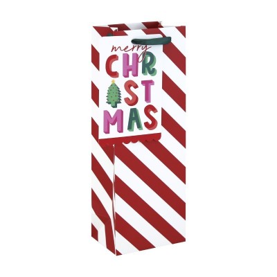 Merry Xmas Candy Cane Bottle Bag  (12)