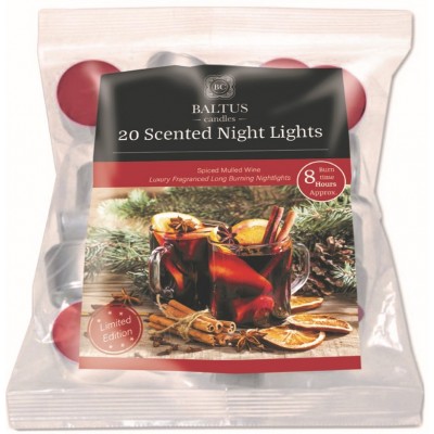 20pk Spiced Mulled Wine 8HR Burn Night-lights (26)