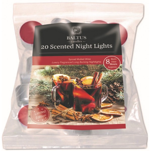 20pk Spiced Mulled Wine 8HR Burn Night-lights (26)