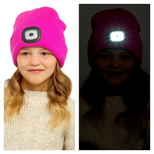 Kids Hot Pink LED Hat (12)- Zero Vat