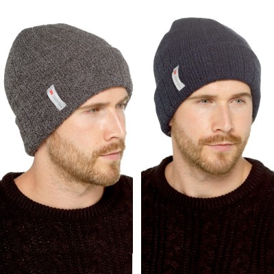 Mens Thinsulate Twist Yarn Beanie Hat
