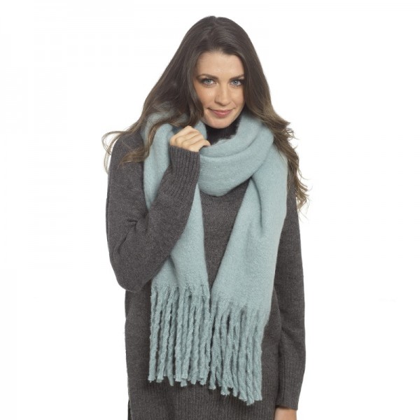 Ladies Blue Chunky Plain Scarf (6)