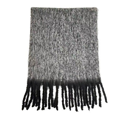 Ladies Black Plain Scarf With Tassel (6)
