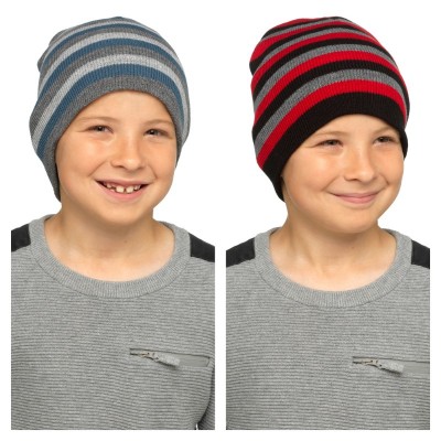 Boys Striped Beanie Hat (12)- Zero Vat