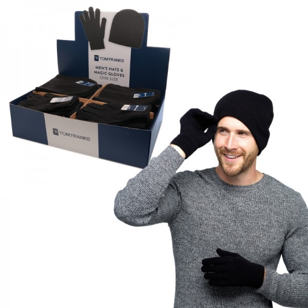 Mens Hat & Gloves In Display Unit