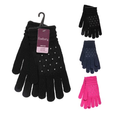 Ladies Gloves With Diamantes