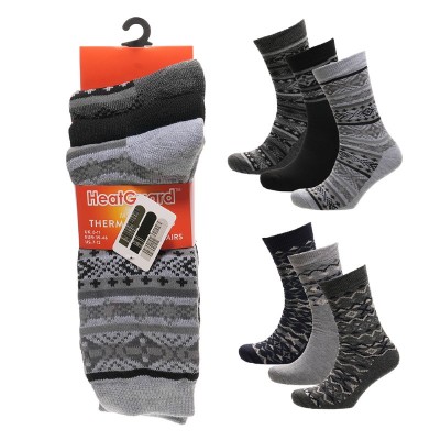 Mens 3pk Patterned Thermal Socks
