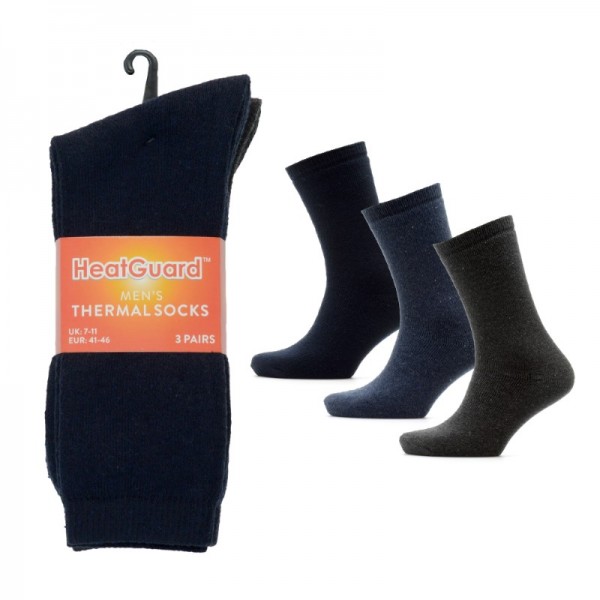 Mens 3pk Asstd Colour Thermal Socks