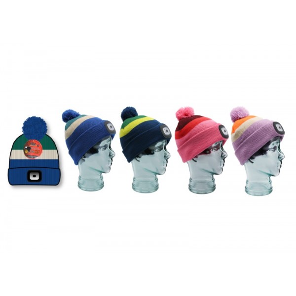 Hm Kids LED Stripe Bobble Hat (12) - Zero Vat