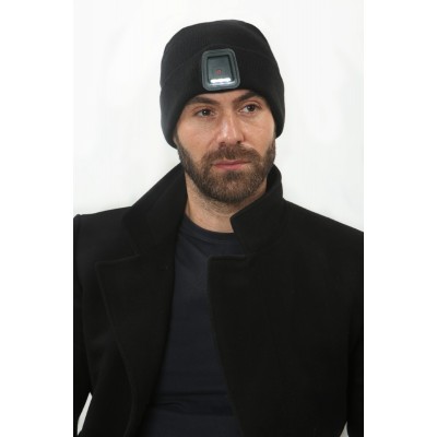 Hm Mens USB Light Up LED Hat Black (12)