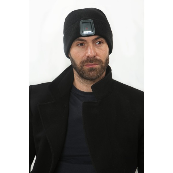 Hm Mens USB Light Up LED Hat Black (12)